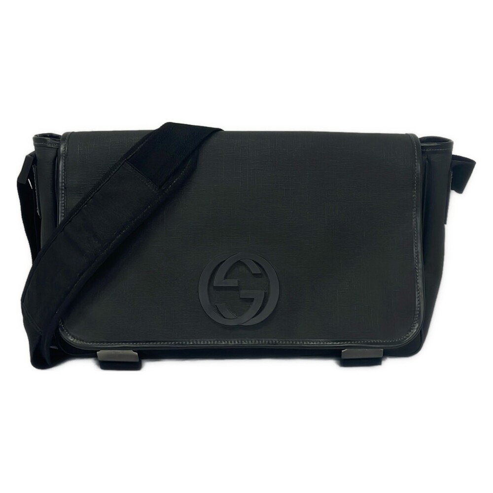 Gucci Interlocking G Black Pvc Leather #323184G66B